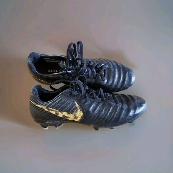 Nike Tiempo Legend 7 Pro FG AH7241-077 Black boots Cleats Soccer Men’s Size 7.5 - Picture 1 of 15